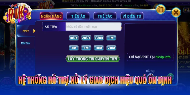 Hệ thống hỗ trợ xử lý giao dịch hiệu quả ổn định