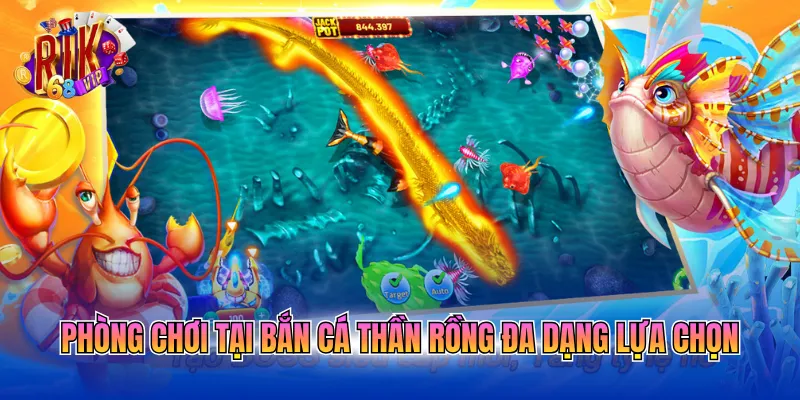 Phòng chơi tại bắn cá thần rồng đa dạng lựa chọn
